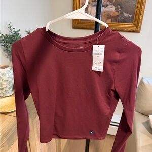 Maroon Long Sleeve Crop Top (5 for $25)